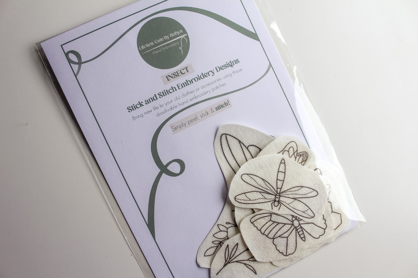 Insect Stick & Stitch Embroidery Patches | 14 Designs