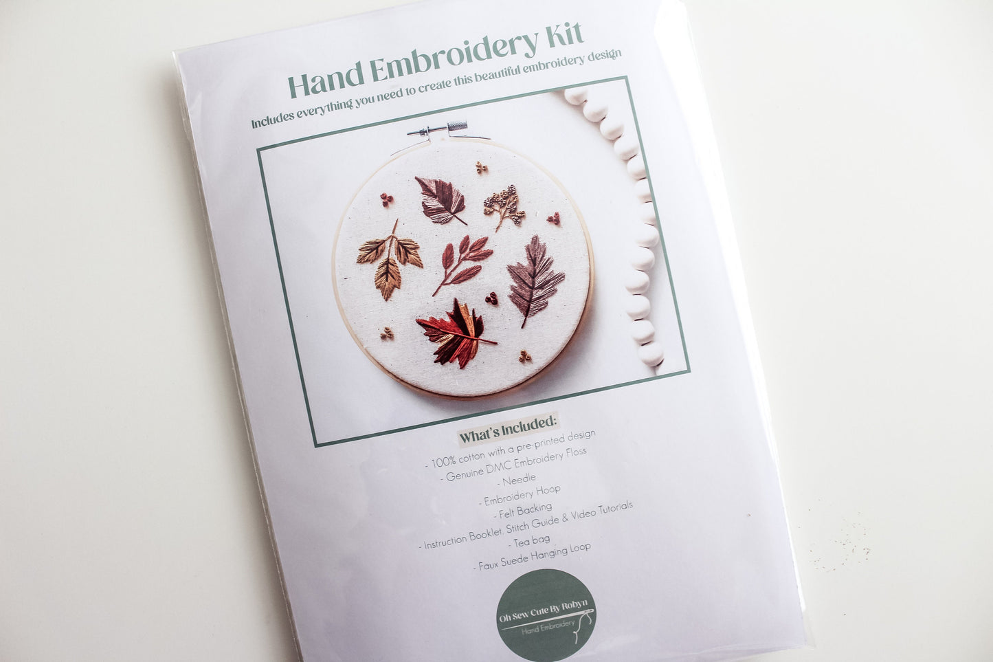 Autumn Leaves Hand Embroidery Kit | Beginner-Friendly DIY Craft