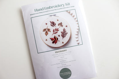 Autumn Leaves Hand Embroidery Kit | Beginner-Friendly DIY Craft