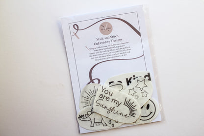 Kids Stick & Stitch Embroidery Patches | 14 Designs