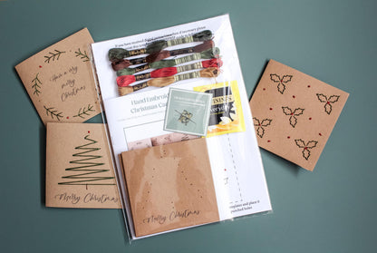 Christmas Card Hand Embroidery Kit | Beginner-Friendly Craft Gift