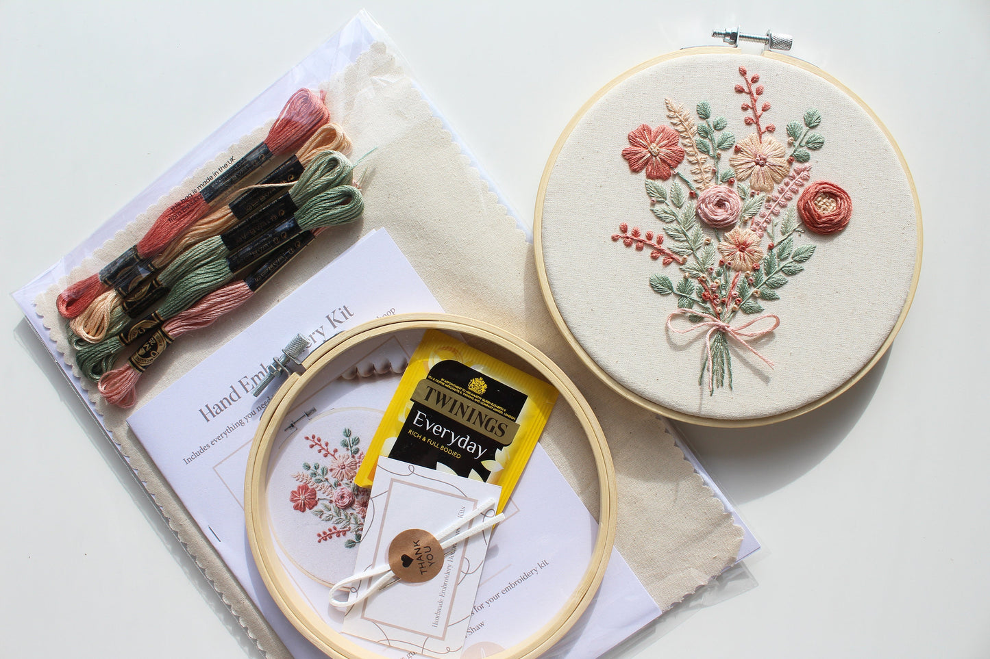 Floral Bouquet Hand Embroidery Kit | Beginner-Friendly DIY Craft