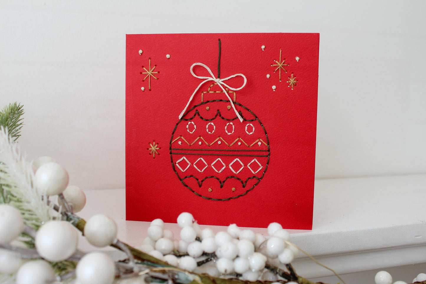 PDF Download Traditional Christmas Card Embroidery Pattern