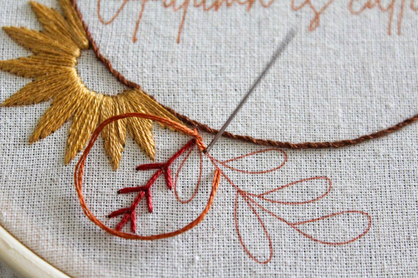 Autumn Foliage Hand Embroidery Kit | Beginner-Friendly DIY Craft