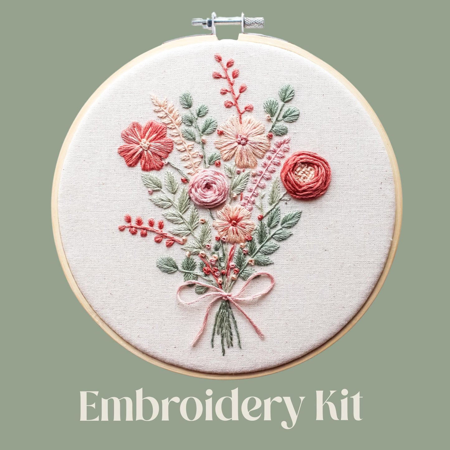 Floral Bouquet Hand Embroidery Kit | Beginner-Friendly DIY Craft