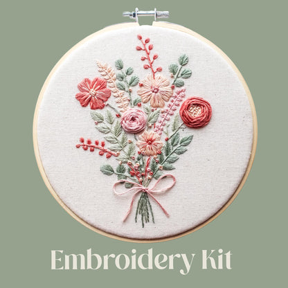 Floral Bouquet Hand Embroidery Kit | Beginner-Friendly DIY Craft