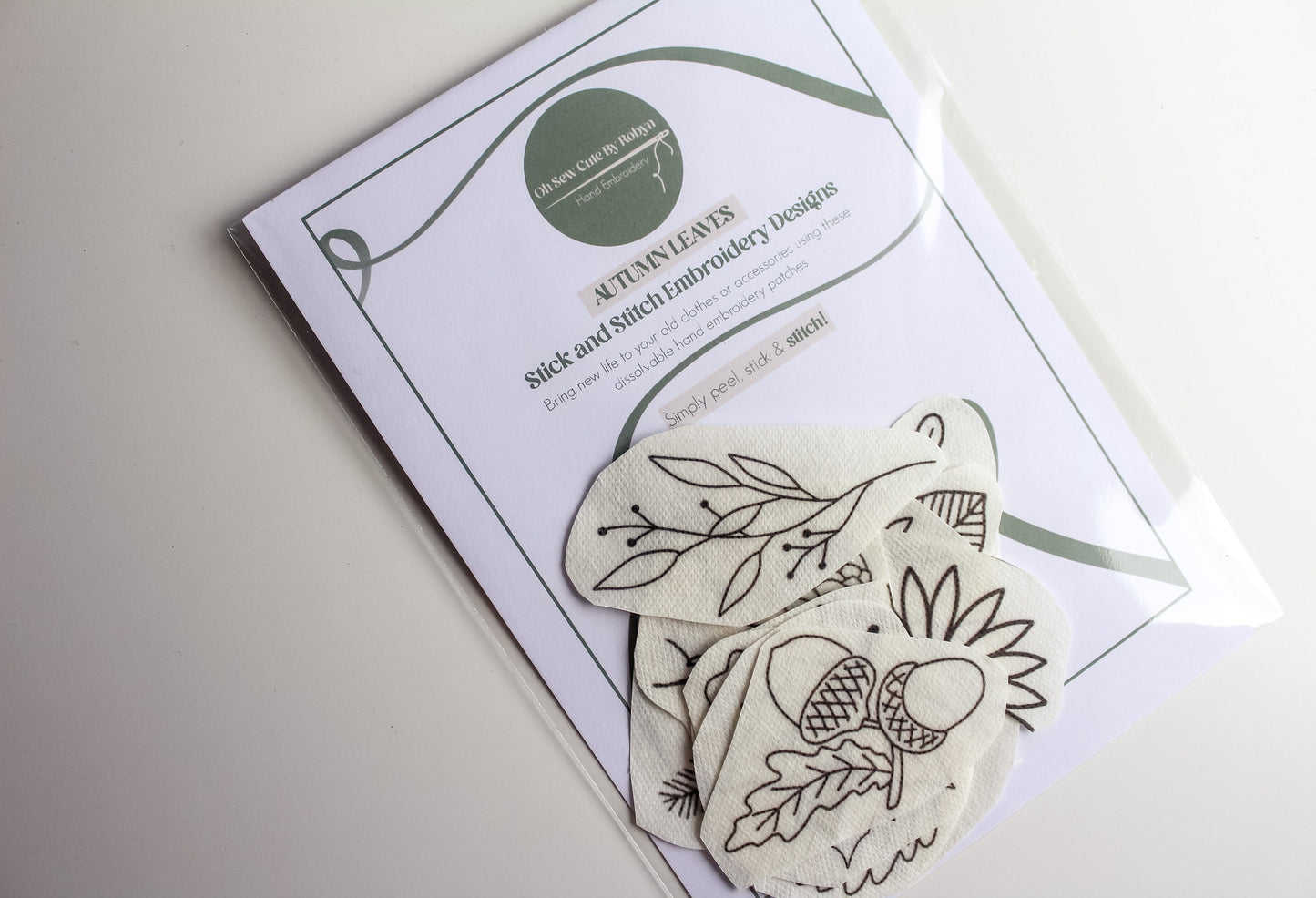 Autumn Leaves Stick & Stitch Embroidery Patches | 12 Designs