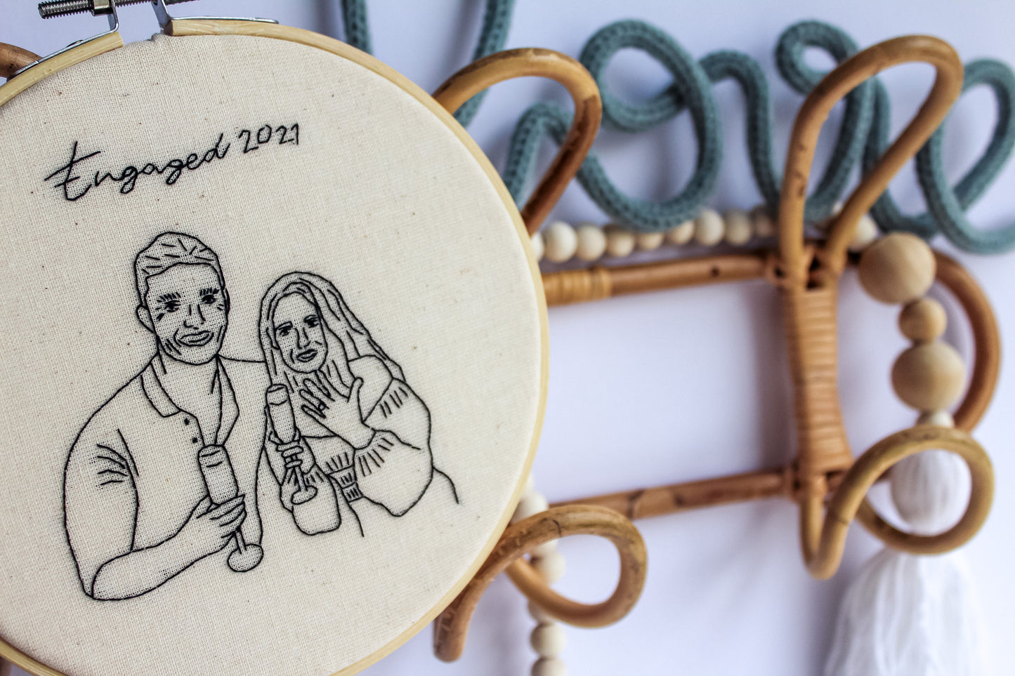 Custom Portrait Hand Embroidery Hoop | Made from Your Photo