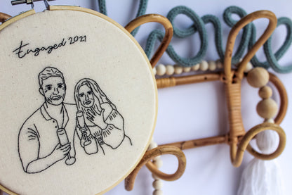 Custom Portrait Hand Embroidery Hoop | Made from Your Photo