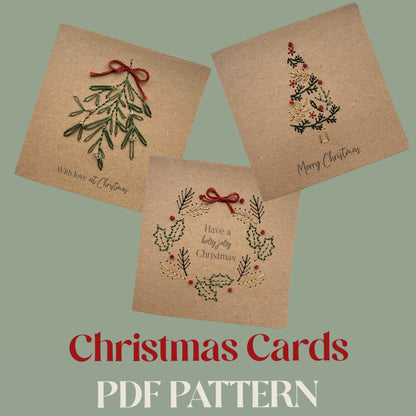 PDF Download Traditional Christmas Card Embroidery Pattern | Beginner-Friendly